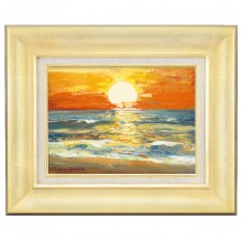 肉筆油彩画 「日の出」 瀬川 竜夫 F4号 美術品 油絵 インテリア 額縁付き【ポイント５％還元中】|絵画　有名肉筆油彩画　代表画|アートの友社