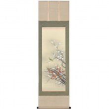 吉祥慶祝掛軸 「紅白梅鶯」 下條春草 美術品 インテリア【ポイント５％還元中】|複製 掛軸 横山大観・伊藤若冲など日本画をご紹介|アートの友社