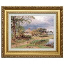 ベンジャミン・リーダー 「英国の古民家風景」 4号 立体複製名画 【5