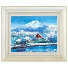 【美品】「兼六園の秋」油絵 油彩画 風景画　F10号 楽天市場】絵画 油絵 兼六園 （小池三郎） 送料無料 【肉筆