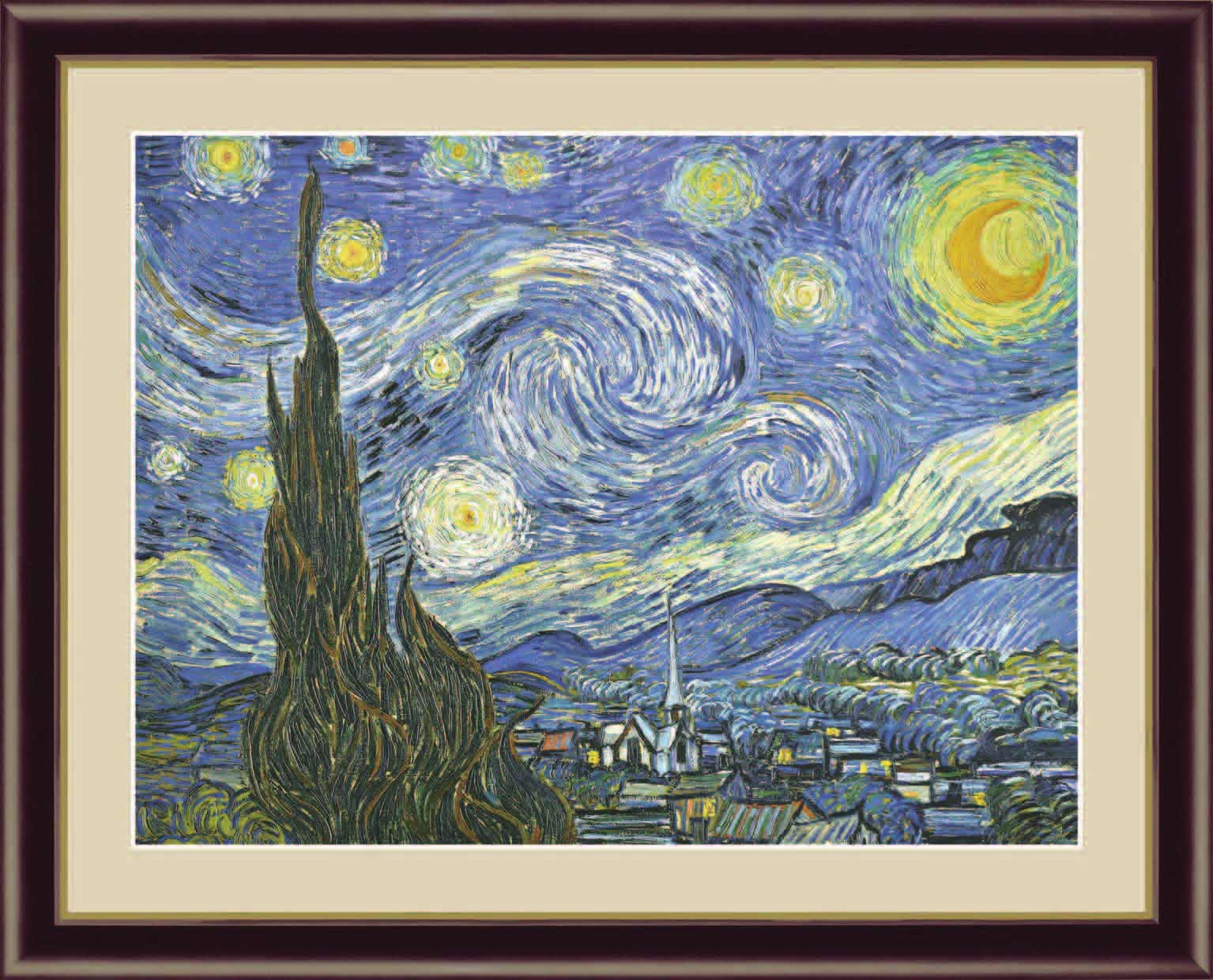 手書き油絵 ゴッホ 星月夜 絵画 インテリア 有名絵画 高精細複製名画 ゴッホ「星月夜」（4号）【ポイント5％還元中