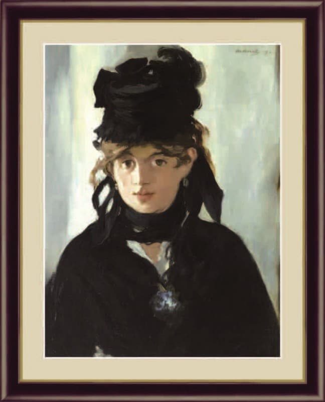高精細複製名画 マネ「黒い帽子のベルト・モリゾ」（4号） : アートの