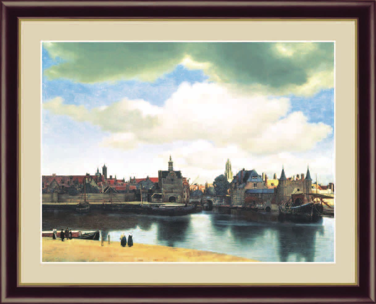 フェルメール デルフトの眺望複製画 額縁 高精細複製名画 フェルメール「デルフトの眺望」(4号
