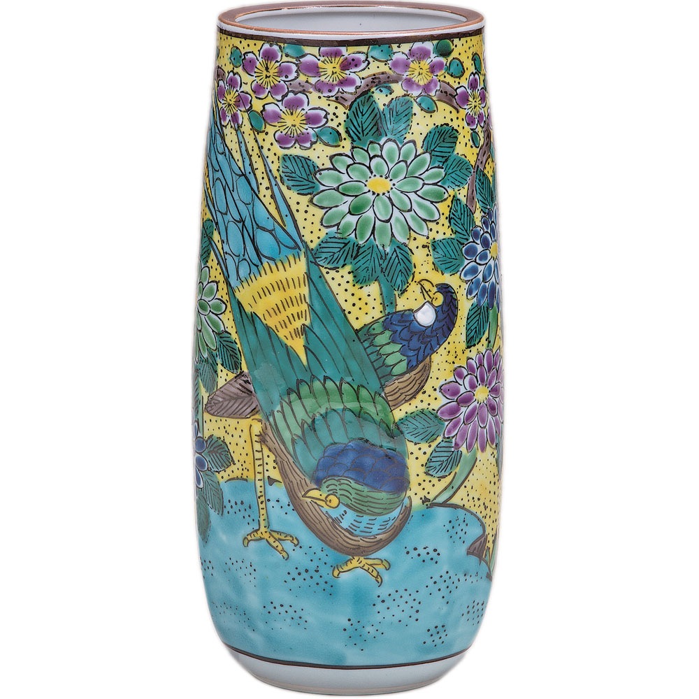 九谷焼 金 七福神 花瓶 九谷焼 花瓶 本金七福神青粒 10号-百華園