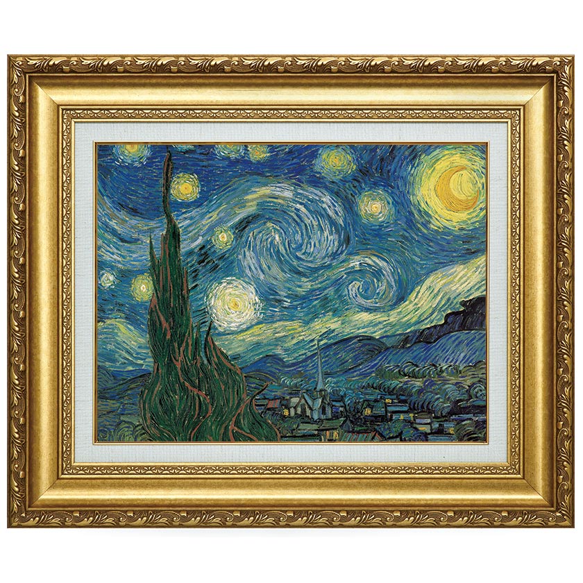 ゴッホ 『星月夜』 6号 額装 立体複製名画 西洋絵画 レプリカ