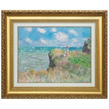 モネ 「プールヴィルの断崖の上の散歩」 6号 立体複製名画 【5％ポイント還元中】|複製名画　ゴッホ、モネなど海外画家をご紹介|アートの友社