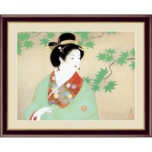 上村松園 作品 「清韻」 額装 壁掛け インテリア【ポイント５％還元中】|複製 掛軸 横山大観・伊藤若冲など日本画をご紹介|アートの友社