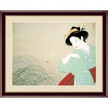 上村松園 作品 「新蛍」 額装 壁掛け インテリア|複製 掛軸 横山大観・伊藤若冲など日本画をご紹介|アートの友社