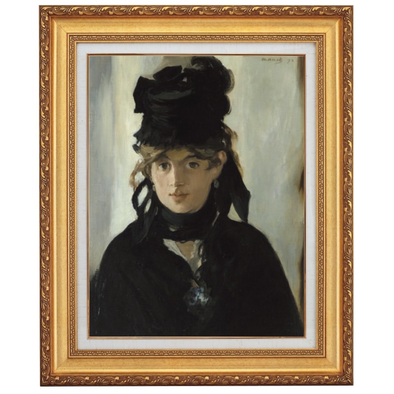 マネ 『黒い帽子のベルト・モリゾ』 10号 額装 立体複製名画 西洋絵画