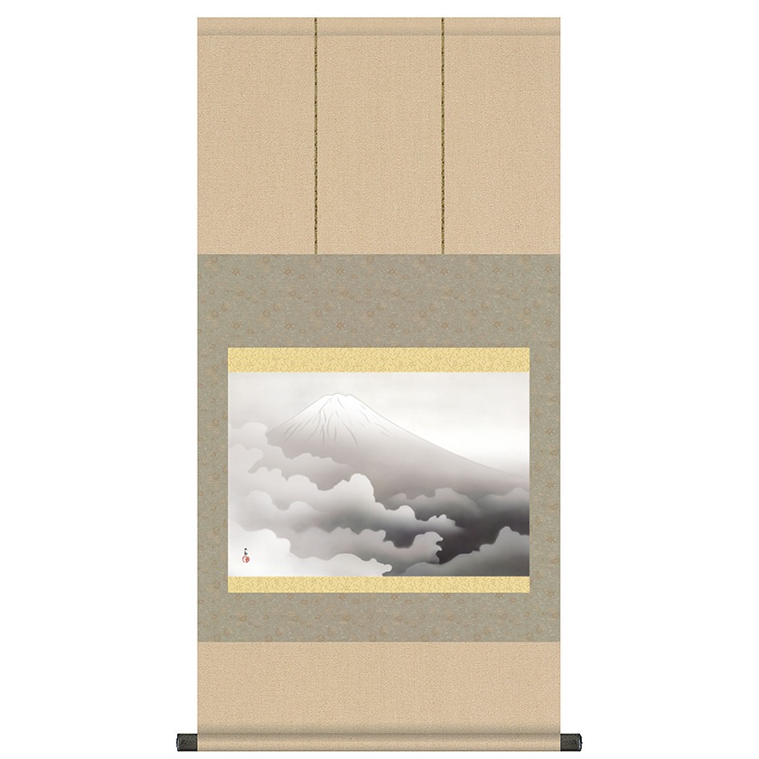 【真作】【複製】掛軸　横山大観　工芸画　月明水禽　静寂な風景と詩情　R117 真作】【複製】掛軸 横山大観 工芸画 月明水禽 静寂な風景と詩情