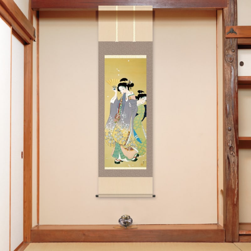 美品 掛け軸 上村松園筆「春信」桜美人 名画 解説付き 上村松園 筆 春信：I・E・I オリジナルショップ - アートギャラリー
