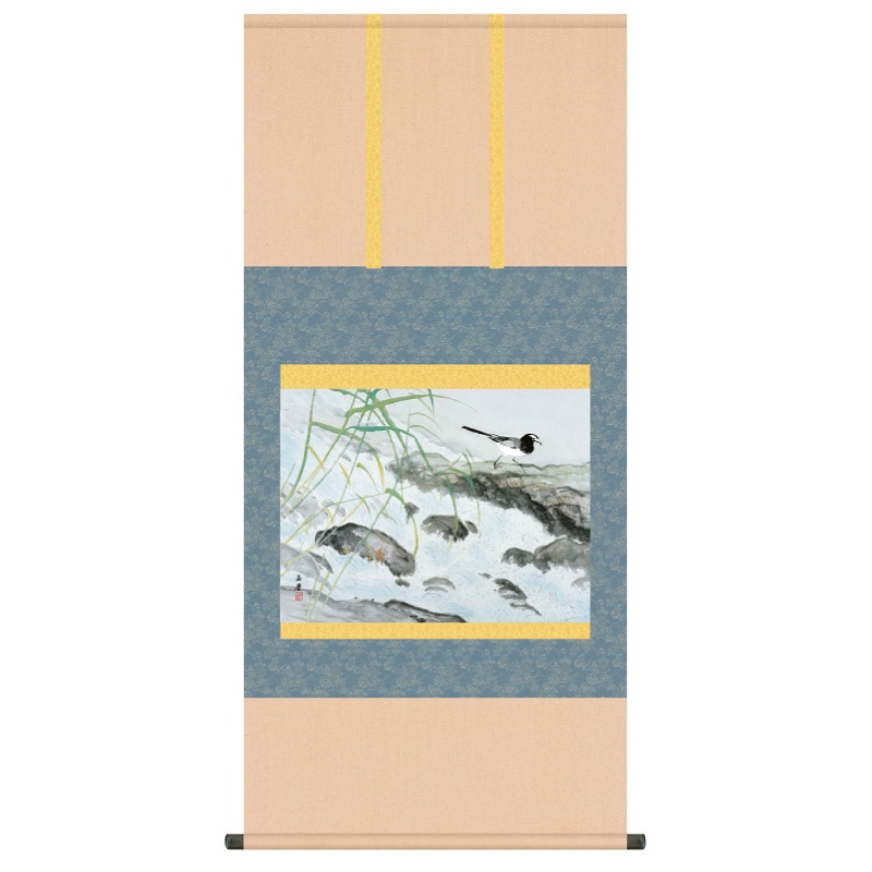 川合玉堂 作品 四季の情景 鶺鴒 夏 高級掛軸 : アートの友社 川合玉堂
