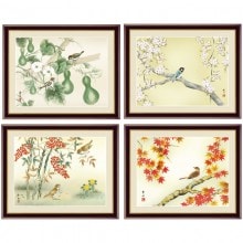 田村竹世 四季花鳥 夜桜 掛け軸 : アートの友社 田村竹世 作品 四季