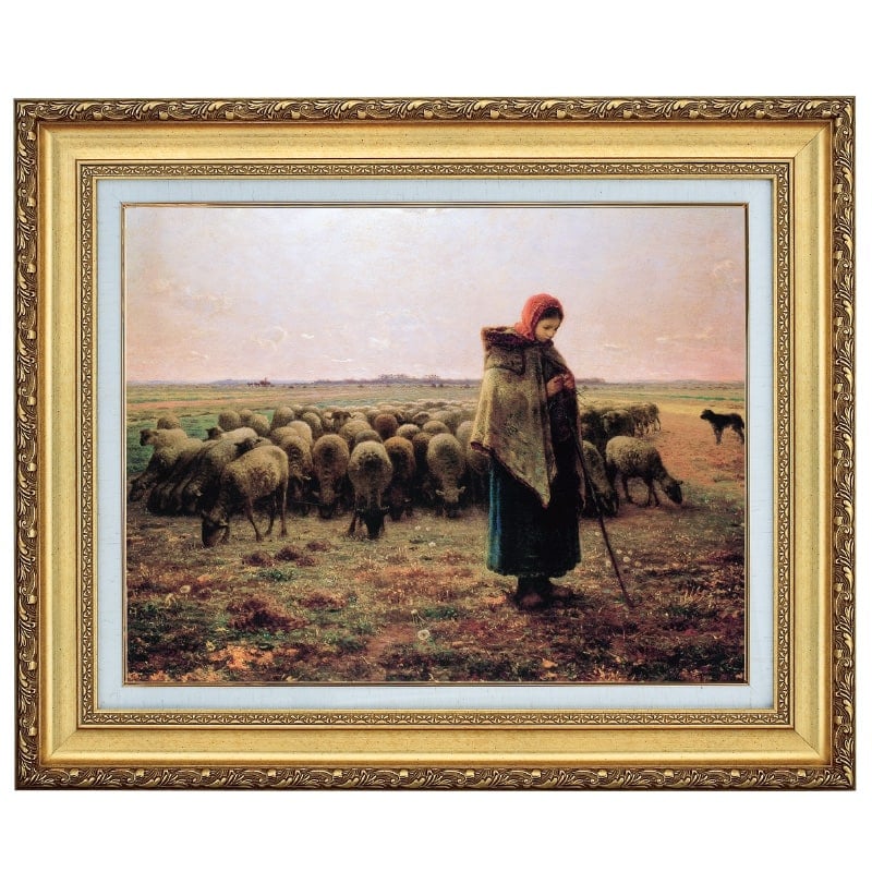 ジャン=フランソワ・ミレー　『夕暮れに羊を連れ帰る羊飼い』　複製画　 6Fサイズ ジャン・フランソワ・ミレー「夕暮れに羊を連れ帰る羊飼い」3号