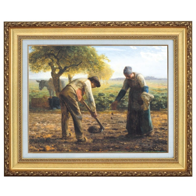 管46☆絵画☆ジャン=フラソワ・ミレー☆馬鈴薯を植える人達☆複製画 ミレー【じゃがいもを植える人(馬鈴薯植え)】 - 手描き 絵画