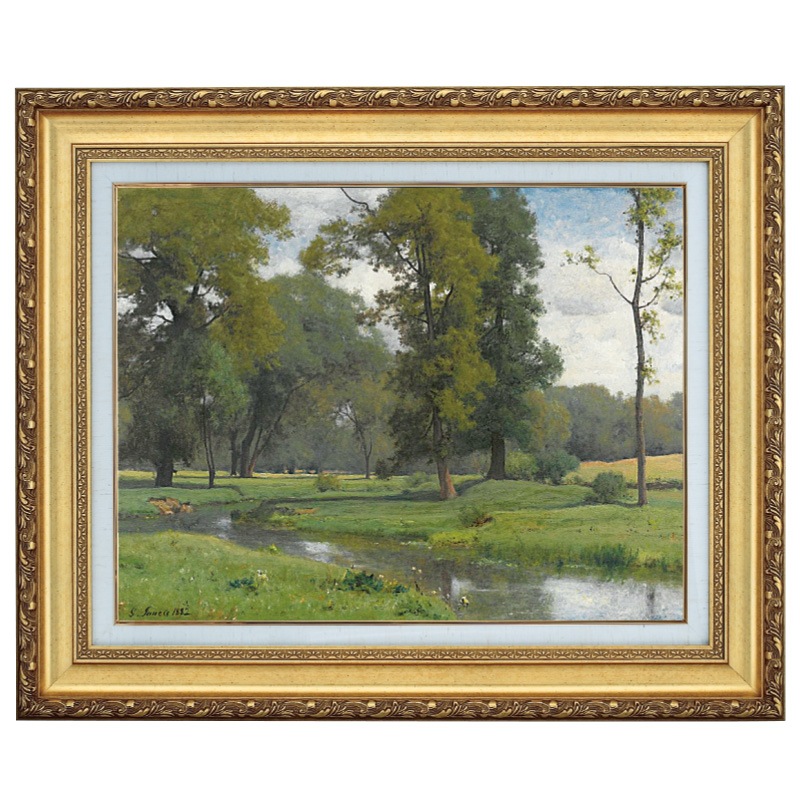 ジョージ・イネ 『風景』 4号 額装 立体複製名画 西洋絵画 レプリカ