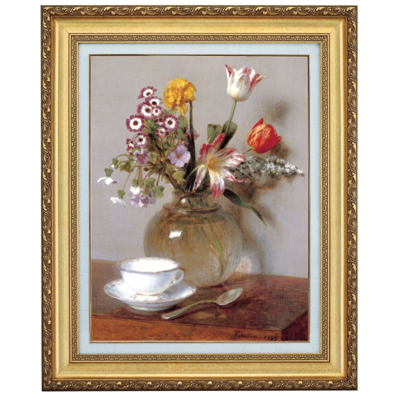 ファンタン・ラトゥール 『野生の花』 4号 額装 立体複製名画 西洋絵画
