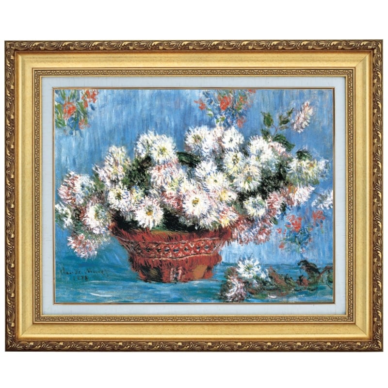 モネ 『菊の花』 4号 額装 立体複製名画 西洋絵画 レプリカ : アートの