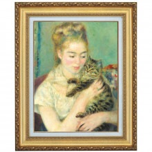 立体複製名画 ルノワール「猫を抱く女性」4号|複製名画　ゴッホ、モネなど海外画家をご紹介|アートの友社