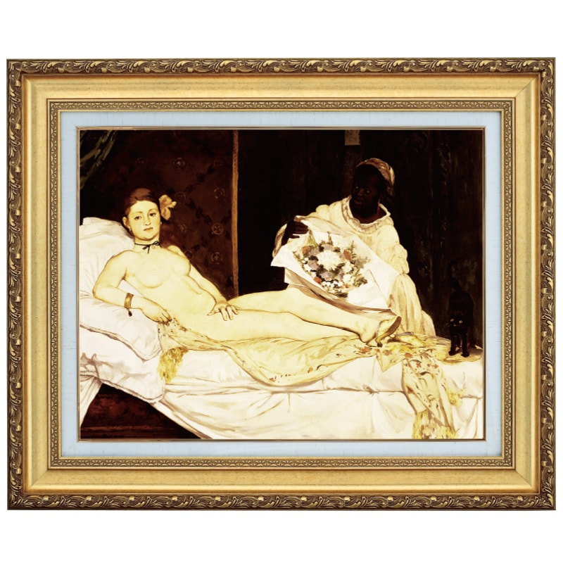 マネ 『オランピア』 10号 額装 立体複製名画 西洋絵画 レプリカ