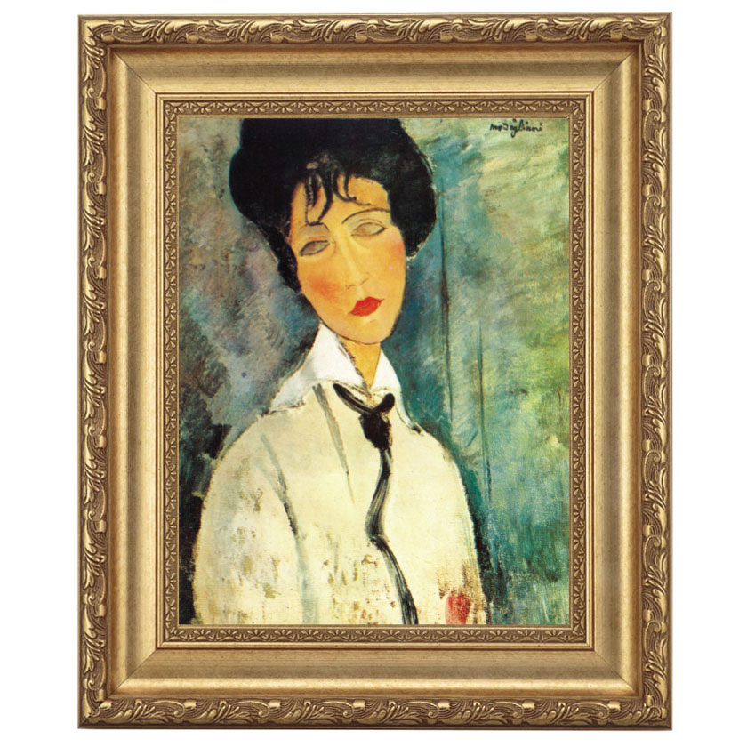 モディリアーニ 「タイをする女」 4号 立体複製名画 【5％ポイント還元中】|複製名画　ゴッホ、モネなど海外画家をご紹介|アートの友社