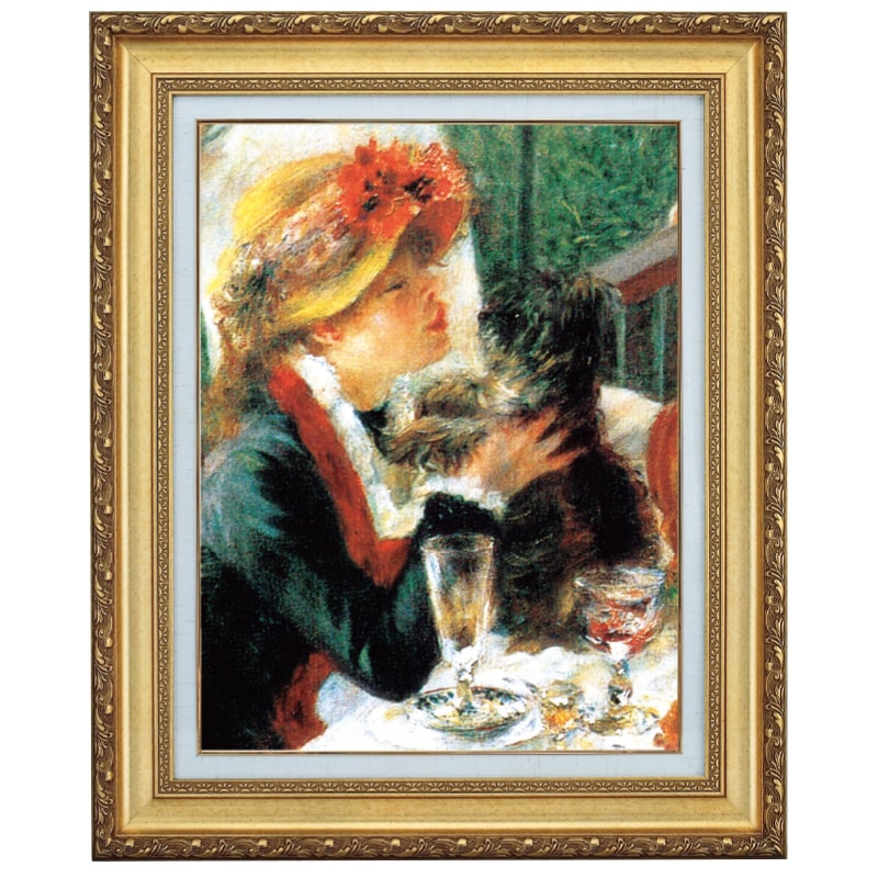 ルノワール 『子犬を抱く少女』 10号 額装 立体複製名画 西洋絵画