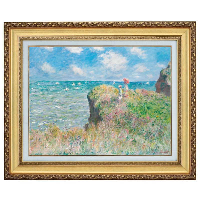 モネ 「プールヴィルの断崖の上の散歩」 10号 立体複製名画 【5