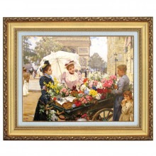 ルイ・ド・シュライバ「シャンゼリゼ通りの花売り」4号立体複製名画 【ポイント５％還元中】|複製名画　ゴッホ、モネなど海外画家をご紹介|アートの友社