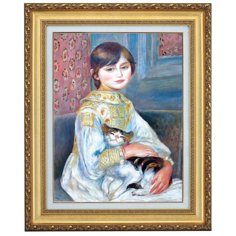 少女と猫の印象派油彩画　ルノワール ルノワールと猫 | アート名画館 公式ブログ