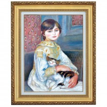 立体複製名画 ルノワール「猫を抱く少女」4号|複製名画　ゴッホ、モネなど海外画家をご紹介|アートの友社
