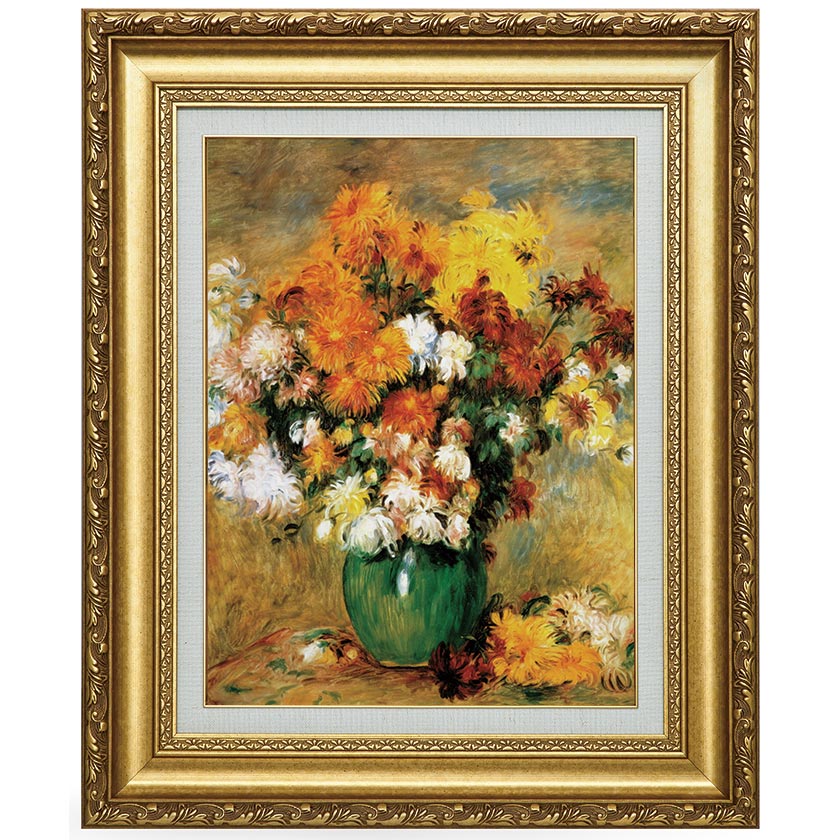 ルノワール 『菊の花束』 額装 立体複製名画 西洋絵画 レプリカ