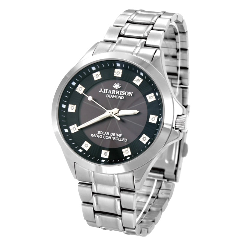 天然ダイヤ 12石 ソーラー電波時計 : 時計 トケイ 腕時計 ウォッチ