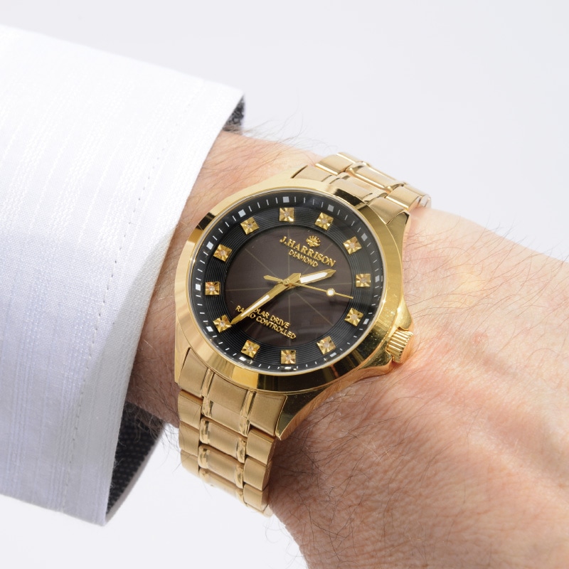 ドミニク 天然ダイヤモンド腕時計 天然ダイヤ 12石 ソーラー電波時計 : 時計 トケイ 腕時計 ウォッチ