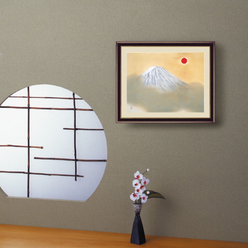 輸入雑貨　天然石　日本名画　『横山大観 乾坤輝く』　水晶絵　クリスタルアート Amazon.co.jp: 日本の名画 横山大観 乾坤輝く（けんこんかがやく