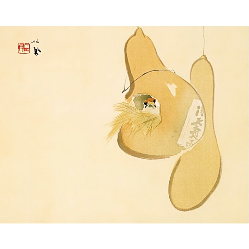 竹内翔風　雀のお宿 竹内栖鳳『すずめのお宿』額 : アートの友社 竹内栖鳳『すずめのお宿