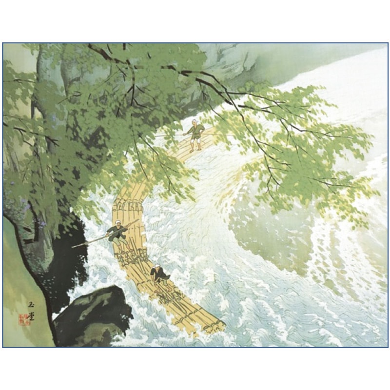 日本画　川合玉堂舟出 楽天市場】日本の名画 川合玉堂 花筏 F8 [g4-bn112-F8]（代引き不可
