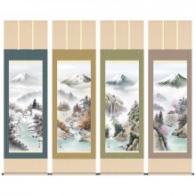 富士季景 掛軸4点セット 伊藤渓山【ポイント５％還元中】|複製 掛軸 横山大観・伊藤若冲など日本画をご紹介|アートの友社