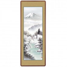 富士季景 冬『富士厳寒』額 伊藤渓山【ポイント５％還元中】|複製 掛軸 横山大観・伊藤若冲など日本画をご紹介|アートの友社