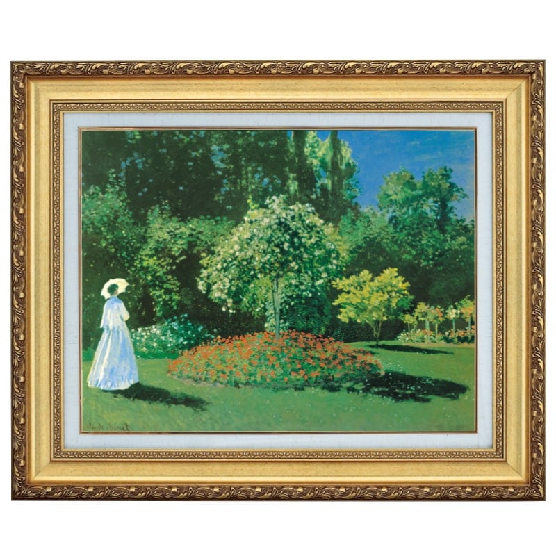 モネ 『庭の女』 10号 額装 立体複製名画 西洋絵画 レプリカ