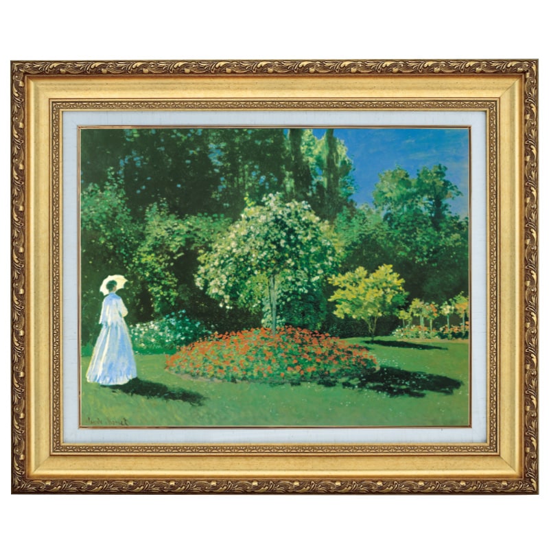 モネ 『庭の女』 10号 額装 立体複製名画 西洋絵画 レプリカ