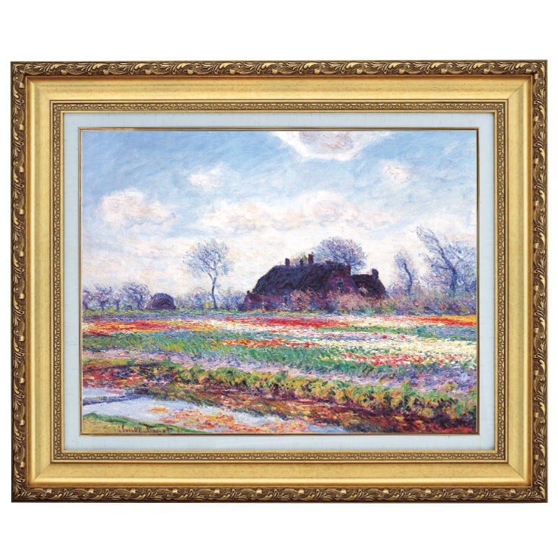 モネ 『サッセンハイムのチューリップ花畑』 6号 額装 立体複製名画