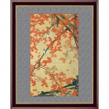 伊藤若冲 動植綵絵 芙蓉双鶏図 高級仕様 掛軸 美術品 インテリア