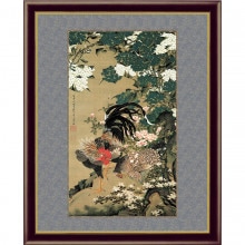 伊藤若冲動植綵絵 紫陽花双鶏図 額 美術品 インテリア レプリカ グッズ - アートの友社【ポイント５％還元中】|複製 掛軸 横山大観・伊藤若冲など日本画をご紹介|アートの友社