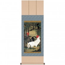 伊藤若冲 動植綵絵 棕櫚雄鶏図 掛軸 美術品 インテリア レプリカ グッズ - アートの友社|複製 掛軸 横山大観・伊藤若冲など日本画をご紹介|アートの友社