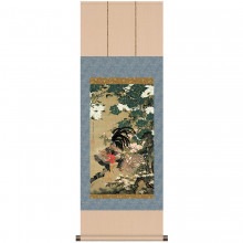 伊藤若冲 動植綵絵 紫陽花双鶏図 掛軸 美術品 【ポイント５％還元中】  アートの友社　|複製 掛軸 横山大観・伊藤若冲など日本画をご紹介|アートの友社