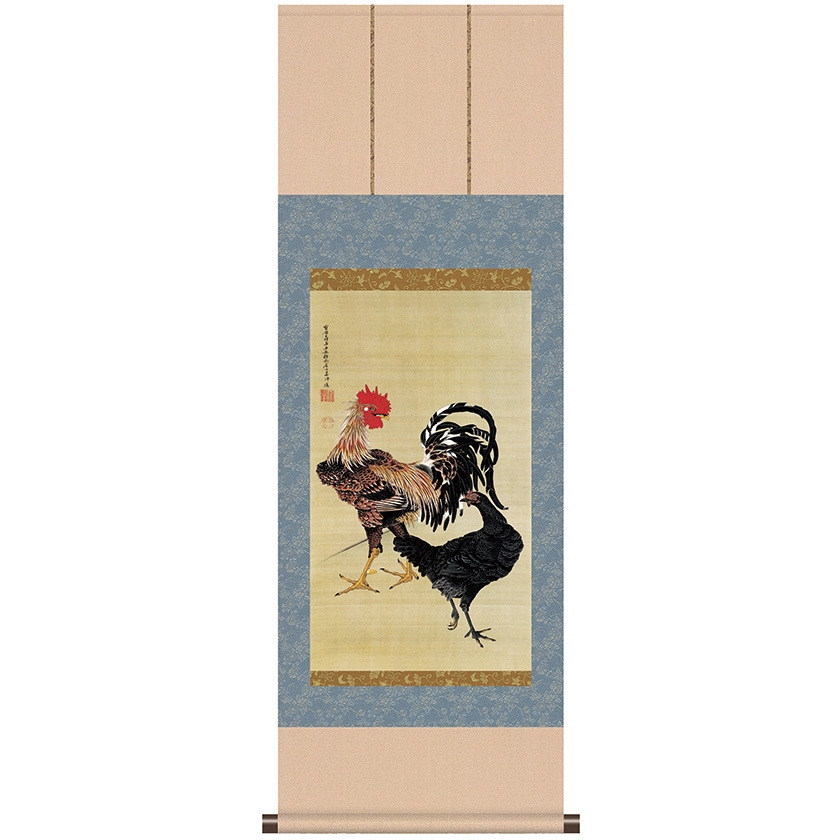 【アンティーク】額装 額縁 ブタ 牛柄 鶏 動物画 アート 美術品 古道具 000000017143_71WERCT.jpg