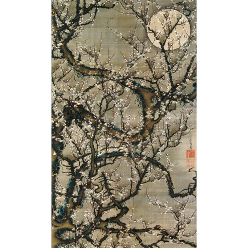 伊藤若冲 動植綵絵 梅花皓月図 高級仕様 額 美術品 インテリア 作品