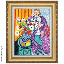 アンリ・マティス 作品 紫のコートを着た女性 4号 立体複製名画 絵画 額付き インテリア【ポイント５％還元中】|複製名画　ゴッホ、モネなど海外画家をご紹介|アートの友社
