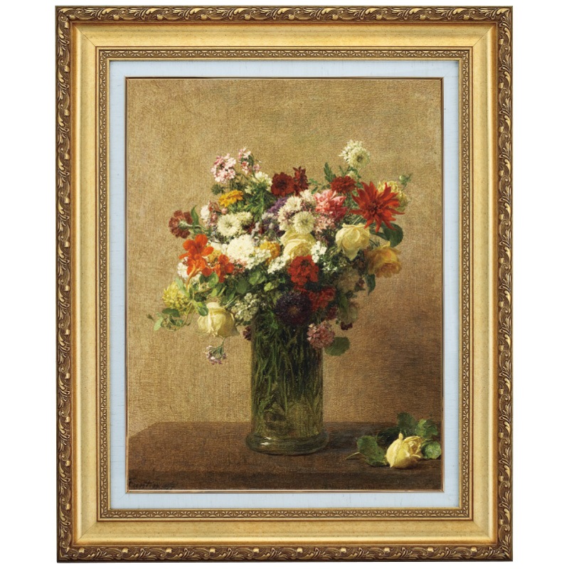 ラトゥール 『花の静物』 10号 額装 立体複製名画 西洋絵画 レプリカ