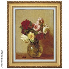 ラトゥール 作品 バラ 4号 立体複製名画 絵画 額付き インテリア